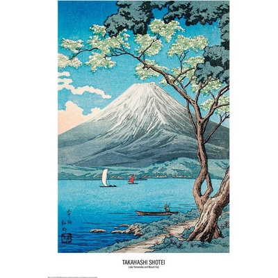 Plagát, Obraz - Takahashi Shotei - Lake Yamanaka and Mount Fuji, 61 × 91.5 cm