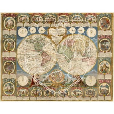 Historická mapa Světa, ruční papír P48231