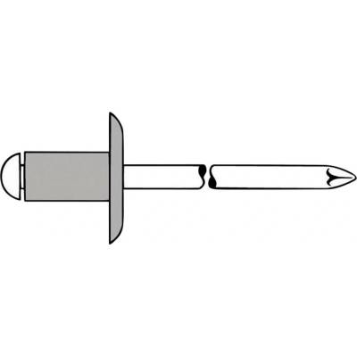 GESIPA trhací nýt velká plochá hlava 5.0x20/11mm hliník s ocelovým trnem (250 ks)