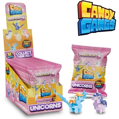 Candy Gangs skládací kostky jednorožec s cukrovinkou 1 g