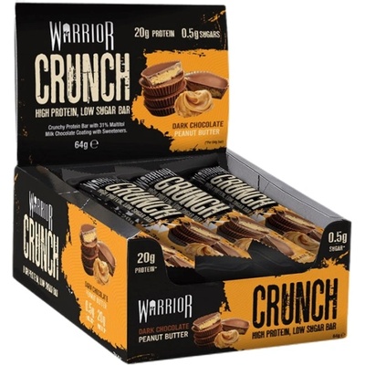 Warrior Crunch Bar | Low Sugar [12 x 64 грама] Тъмен шоколад с фъстъци
