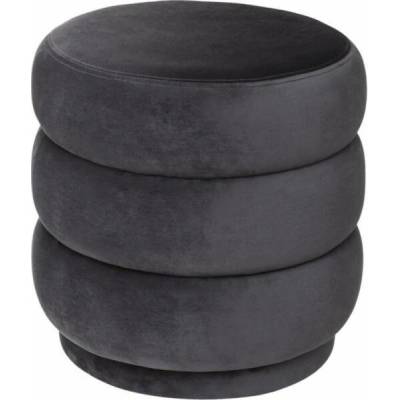 Atmosphera SINA sametový pouffe, 40 cm, antracit