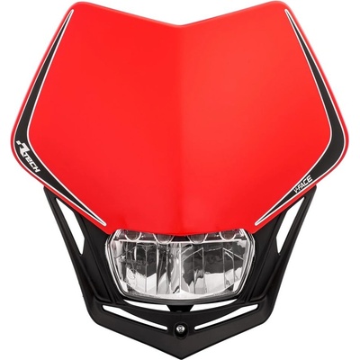 Rtech UNI predné maska vrátane svetlá V-Face FULL LED červená/černá