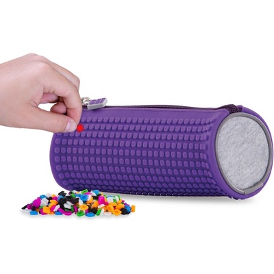 PIXIE CREW Цилиндричен ученически несесер Pixie Crew - Grey & Purple (PXA-05-W14)