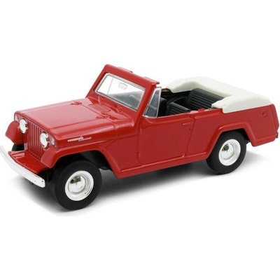 Welly 1967 Jeep Jeepster Commando Roadster model červený 1:34