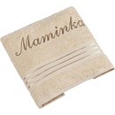 Bellatex froté uterák s výšivkou Maminka 50 x 100 cm béžová