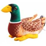 LEAN Toys Plush Mascot Cuddly Toy Duck Brown Green 28cm