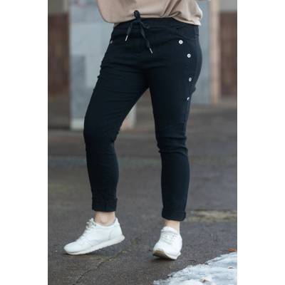 Pružné kalhoty LOKI Černá – Zboží Dáma