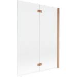 Mexen Mist параван за вана двукрилен десен 130 x 150 cm, прозрачен, матирана мед - 8A9-130-002-65-00-P (8A9-130-002-65-00-P)
