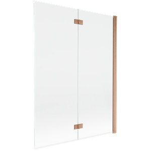 Mexen Mist параван за вана двукрилен десен 130 x 150 cm, прозрачен, матирана мед - 8A9-130-002-65-00-P (8A9-130-002-65-00-P)
