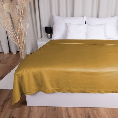 Biante Zamatový prehoz na posteľ Velvet Prémium SVP-009 Horčicový 260x280 cm