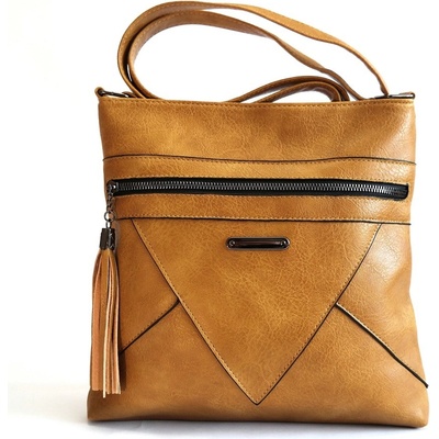 Dámská středně velká crossbody kabelka Silvio 5686 hořčicová