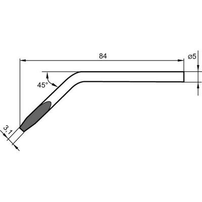ERSA Ersa 0052JD pájecí hrot dlátový, zahnutý Velikost hrotů 3.10 mm Obsah 1 ks