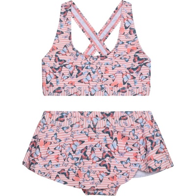 Color Kids Bikini W. Skirt AOP-5077-Coral Blush Růžová