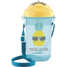 CANPOL BABIES Cestovní sportovní láhev se slámkou a víčkem ananas 400ml
