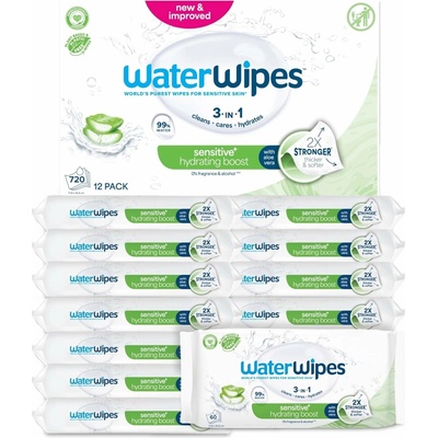 WaterWipes Vlhčené ubrousky zklidňující s aloe vera 720 ks