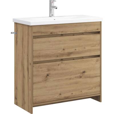 vidaXL Комплект мебели за баня Дъб артизан 81 x 40 x 84, 5 см (3404273)