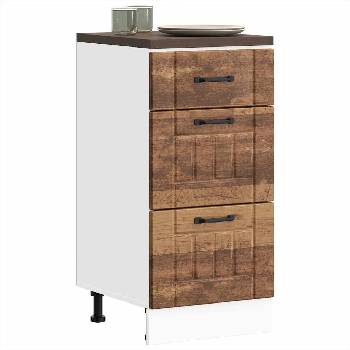 vidaXL Кухненски шкаф Lucca, старо дърво, инженерно дърво (854238)