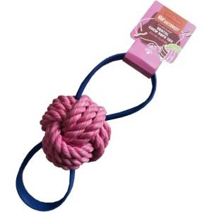 Pet Interest Играчка за куче rope toy ball w tpr handles-bacon flavor 10 cm - ВЪЖЕНА ИГРАЧКА (40065)