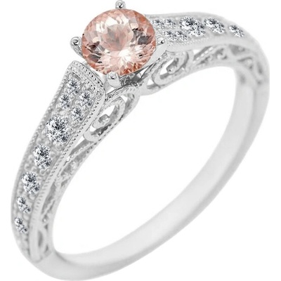 Eppi Zásnubní prsten ve stylu vintage s morganitem a diamanty Keran R32104