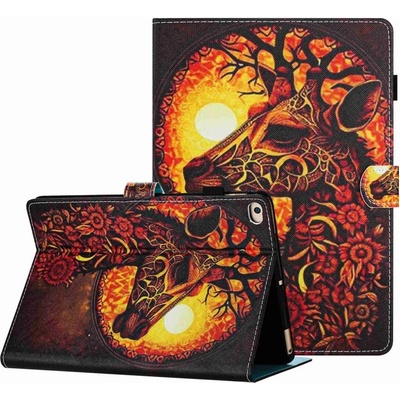 Vsetkonamobil 67244 ART Zaklápacie puzdro pre Apple iPad 9.7 2017 / 9.7 2018 / iPad Air 1 / 2 FLOWER GIRAFFE