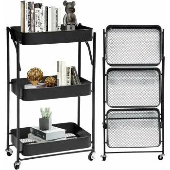 Servírovací stolek skládací kolečka kov černá NoBi TOTENHAM