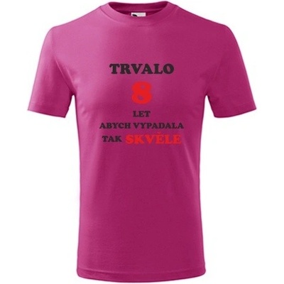 Purpurové dětské tričko dívčí trvalo 8 let