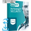 Antivírusy ESET Internet Security 1 lic. 24 mes. predĺženie