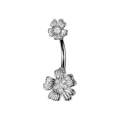 Šperky4U Piercing do pupíku kytička WP0125
