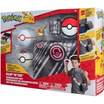 Jazwares Pokémon Bandolier Set Premier Ball, Timer Ball a Eevee