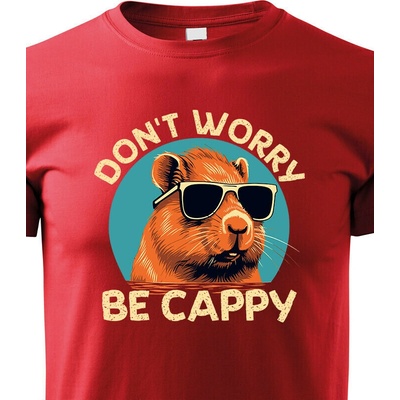 Dětské tričko Don't worry be capy Červená Canvas Dětské tričko Bezvatriko.cz 2415