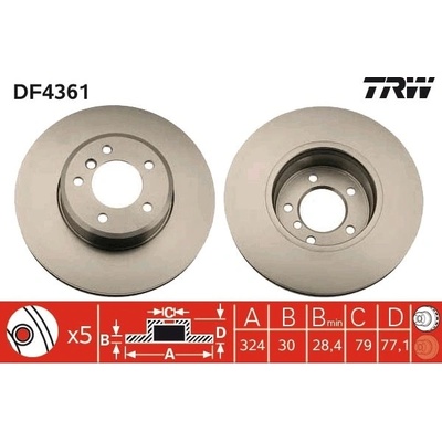 Brzdový kotouč TRW DF4361 TR DF4361