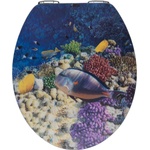 WENKO Тоалетна седалка с 3D изображение и лесно затваряне Bellevue, 44, 5 x 38 cm Fish - Wenko (22975100)