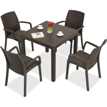 BICA Комплект техноратанови мебели Dallas/Indiana 4 кафяв Bica (BC9096BR-4x9093BR)