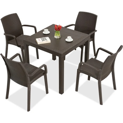 BICA Комплект техноратанови мебели Dallas/Indiana 4 кафяв Bica (BC9096BR-4x9093BR)