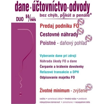 Dane, účtovníctvo, odvody bez chýb, pokút a penále č. 8-9 / 2025 - Cestovné náhrady – zvýšenie - Poradca s.r.o.