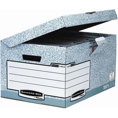 Fellowes Archívna krabica s odnímacím vekomBANKERS BOX sivá/biela 32,5 x 28 x 38,5 mm