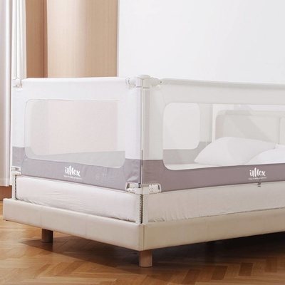 iMex zábrana na postel SMART 200 cm bílo-šedá – Sleviste.cz