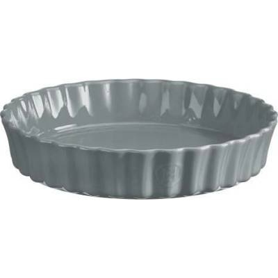 Emile Henry Керамична кръгла форма за тарт emile henry deep flan dish дълбока - Ø28 см - цвят перленосив (eh 6028-80)