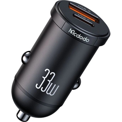 Mcdodo Зарядно за автомобил - Mcdodo Cool Series (CC-2320) - двоен порт, бързо зареждане 33W, мини размер - Черен