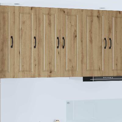 vidaXL Стенен шкаф PORTO 2 pcs Дъб 30 x 31 x 80 см Инженерно дърво (885374)