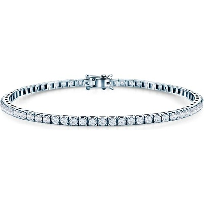 SAVICKI Tenisový náramok biele zlato s bielymi zafírmi 2.640 ct 3 mm 19 cm - SAV-B-TENIS-19CM-30SZ-20K-585-BSZ-B