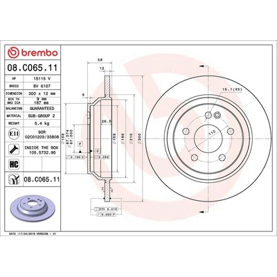 Brzdový kotouč BREMBO 08.C065.11