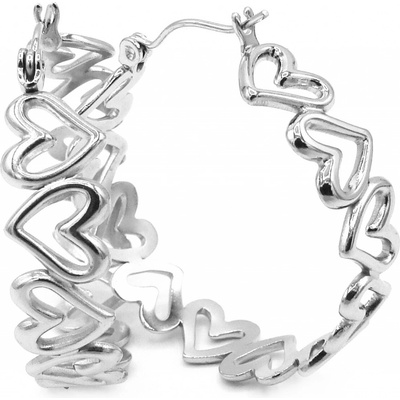 Steel Jewelry náušnice srdíčkové kruhy z chirurgické oceli NS230913