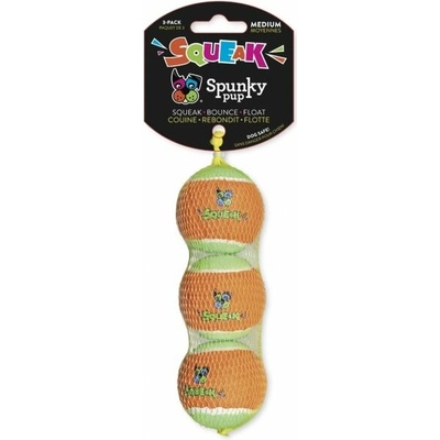 Spunky Pup pískacia tenisová loptička 5,5 cm 3 ks