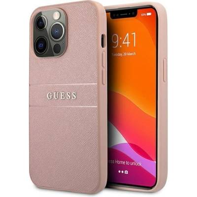 GUESS Калъф Guess GUHCP13XPSASBPI Saffiano Stripe, за iPhone 13 Pro Max, розов (GUE001482-0)