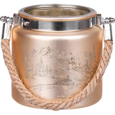 Svietnik MagicHome 10x10 cm s krajinkou s lankom Farba: biely