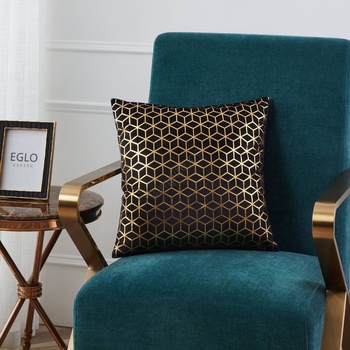 EGLO 420078 - Декоративна възглавница SINGU 45x45 см черен/златист (EG420078)