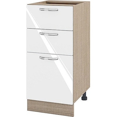 ИРИМ Долен кухненски шкаф Сити МФ-Бяло гланц-05-27 40 см