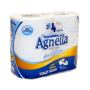 Image 1 of Agnella Агнела тоалетна хартия 3пл. 4бр Sensitive (3800234422510)